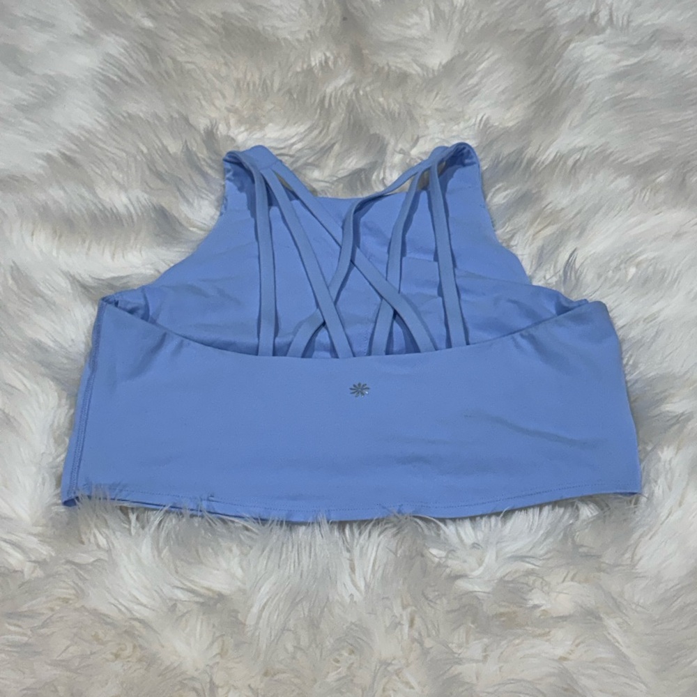 Athleta Light Blue Strappy Sports Bra